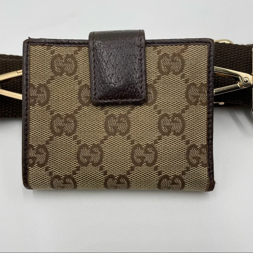 Gucci Brown Monogram Crossbody Belt Bag
